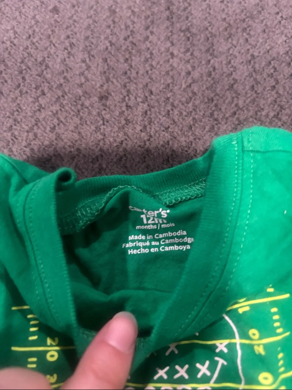 🟢10/$10 - Touchdown! Green Kids Football Long-Sleeve Top